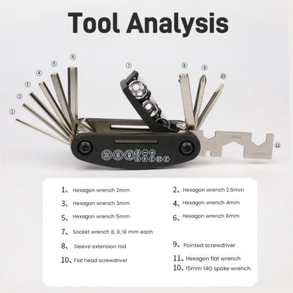 Bike Tool Kit, 13 in 1