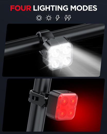 Bike Lights Set, IPX4 Waterproof