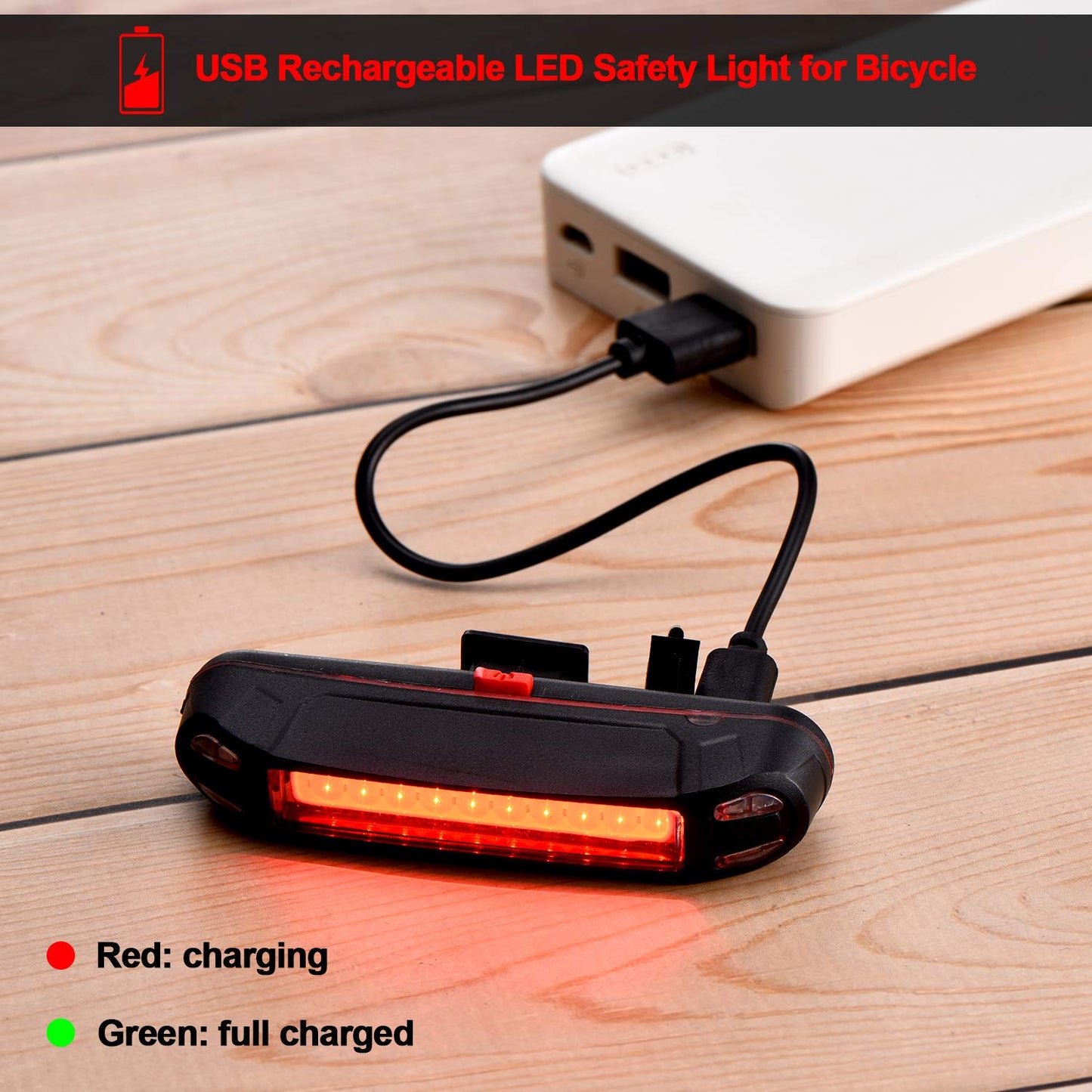 USB Rechargeable Bike Headlight & Tail Light