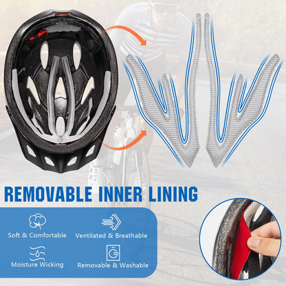 Lightweight Bicycle Helmet with Detachable Sun Visor