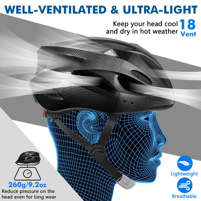 Lightweight Bicycle Helmet with Detachable Sun Visor