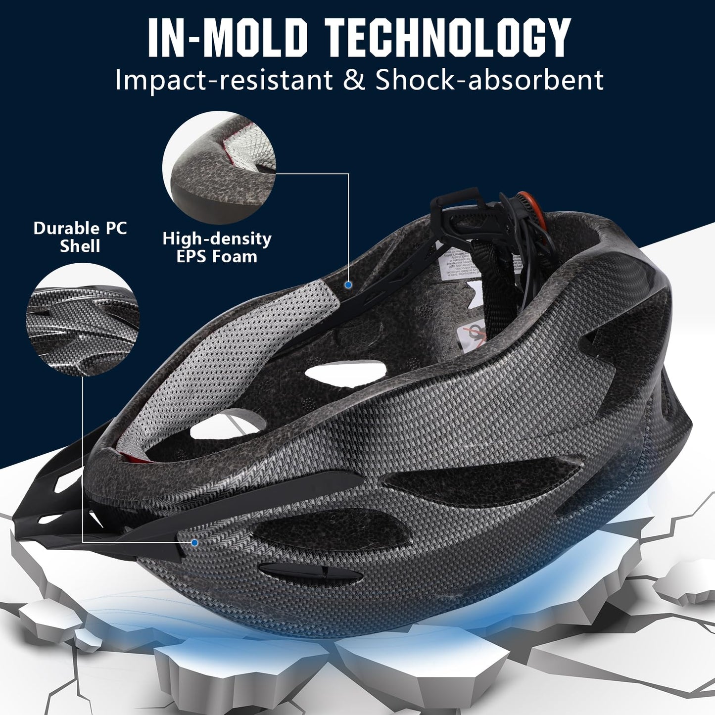 Lightweight Bicycle Helmet with Detachable Sun Visor