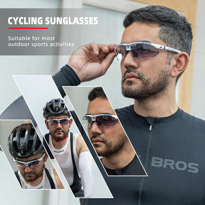 Photochrome Sport-Sonnenbrille mit abnehmbarem Gummiband